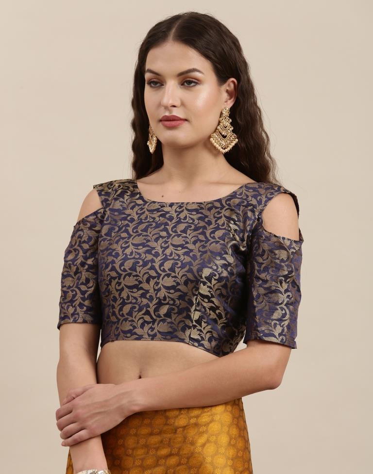 Mustard Yellow Silk Saree