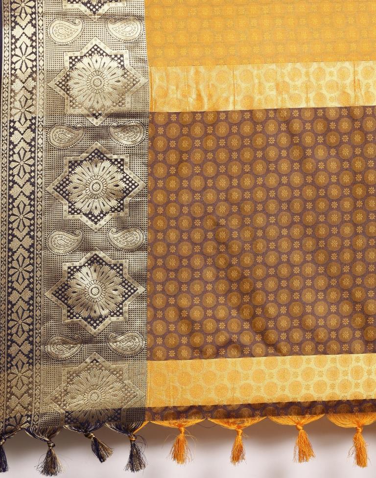 Mustard Yellow Silk Saree