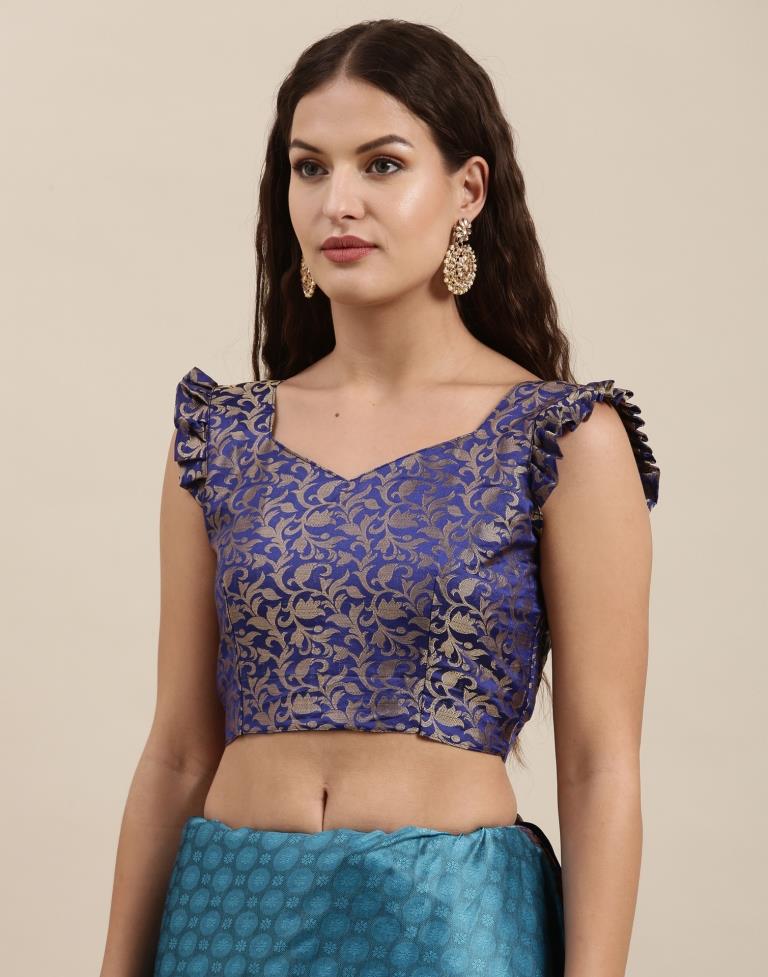 Peacock Blue Silk Saree