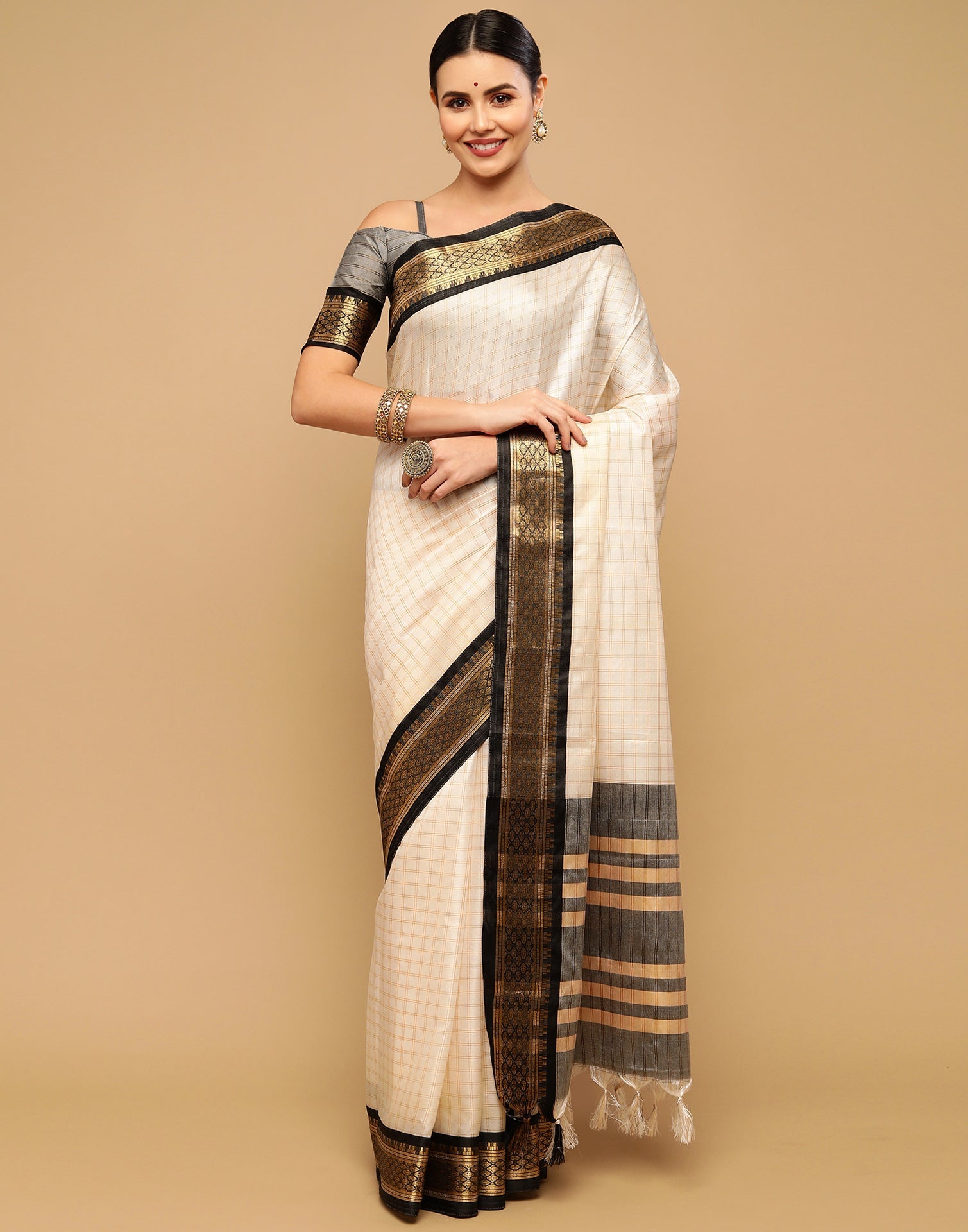 Off White Silk Saree