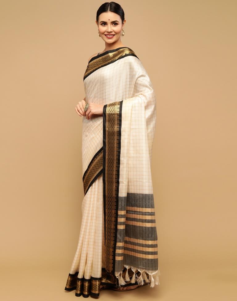 Off White Silk Saree