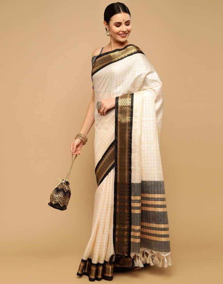 Off White Silk Saree