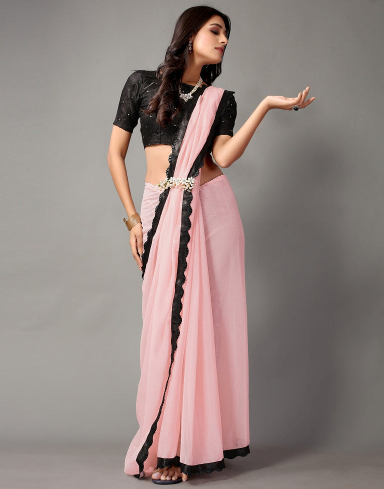Light Pink Chiffon Saree | SLV2356S2176