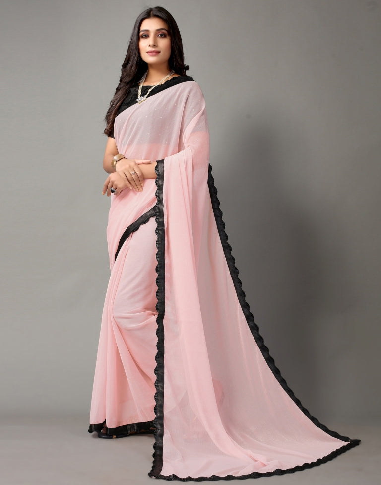 Light Pink Chiffon Saree | SLV2356S2176