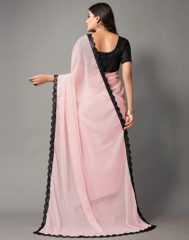 Light Pink Chiffon Saree | SLV2356S2176