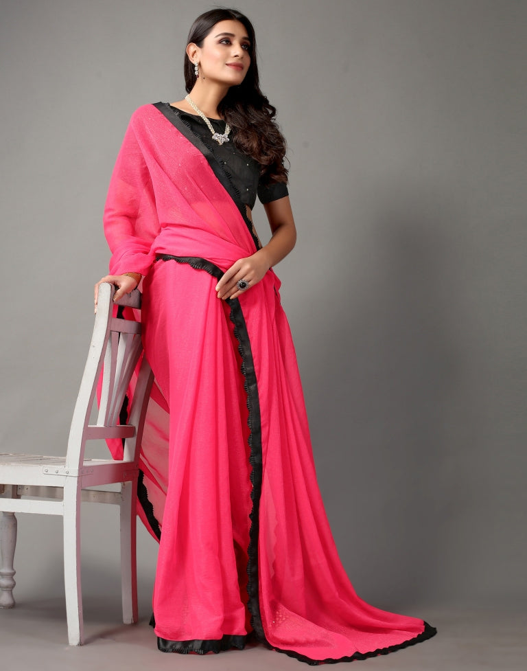Pink Chiffon Saree | SLV2356S2177