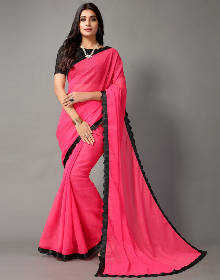 Pink Chiffon Saree | SLV2356S2177
