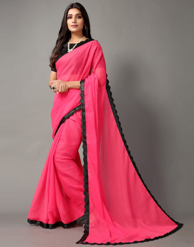 Pink Chiffon Saree | SLV2356S2177