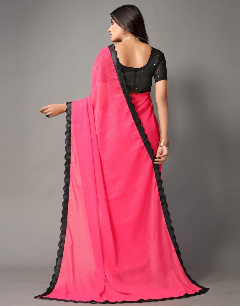 Pink Chiffon Saree | SLV2356S2177