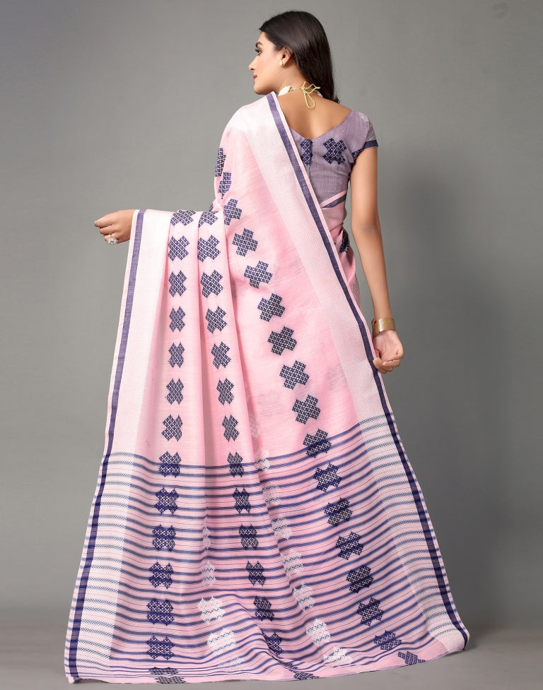 Light Pink Cotton Saree | SLV2358S2208