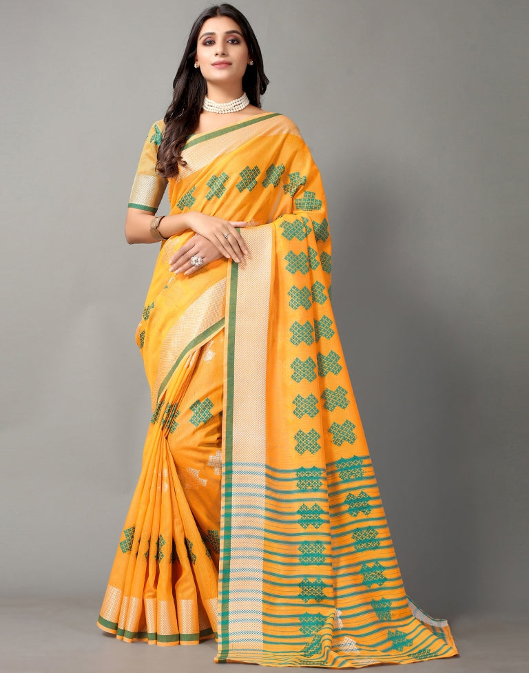 Light Orange Cotton Saree | SLV2358S2209