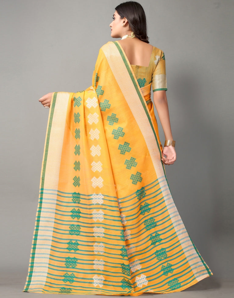 Light Orange Cotton Saree | SLV2358S2209