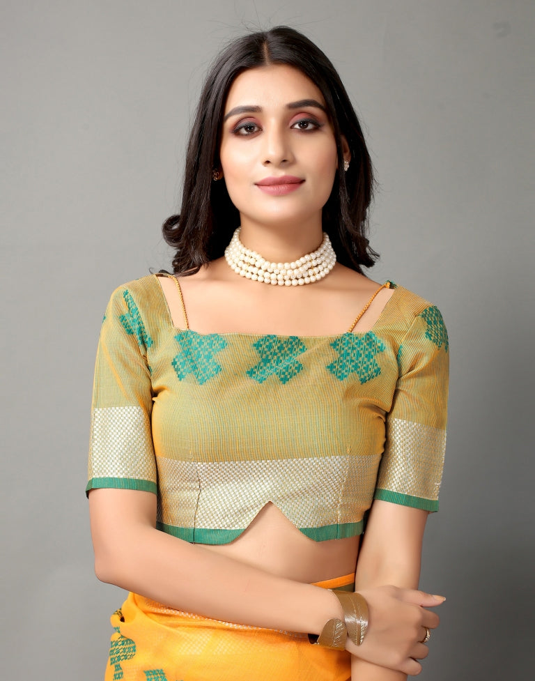 Light Orange Cotton Saree | SLV2358S2209