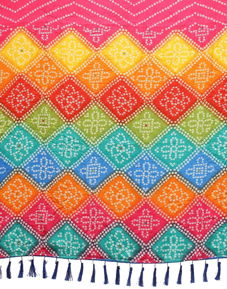 Pink Bandhani Silk Saree | SLV2362S565
