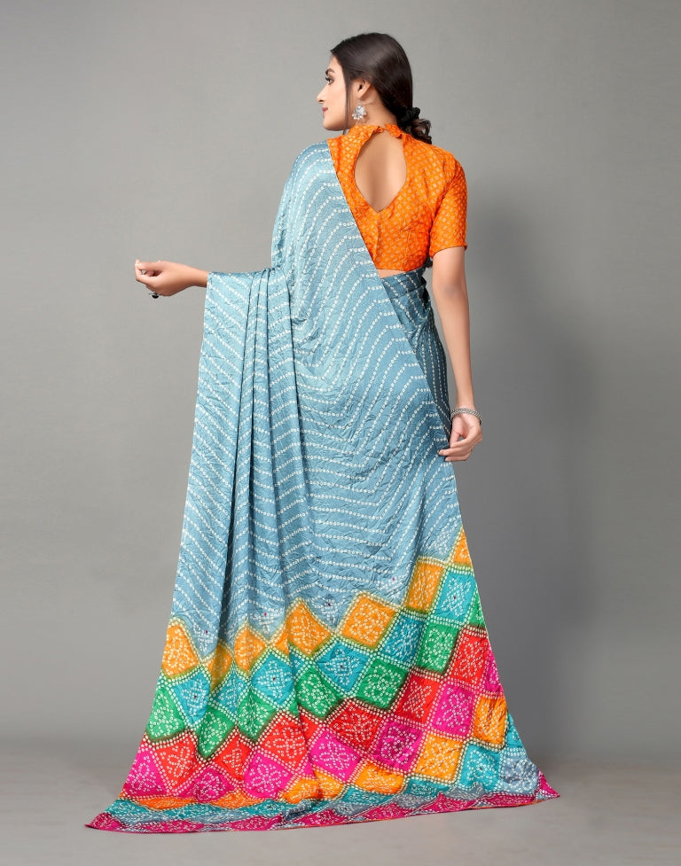 Grey Bandhani Silk Saree | SLV2362S566