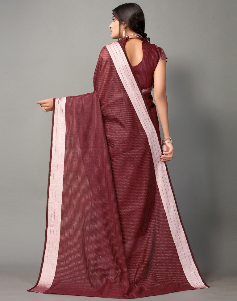 Maroon Cotton Saree | SLV2363S582