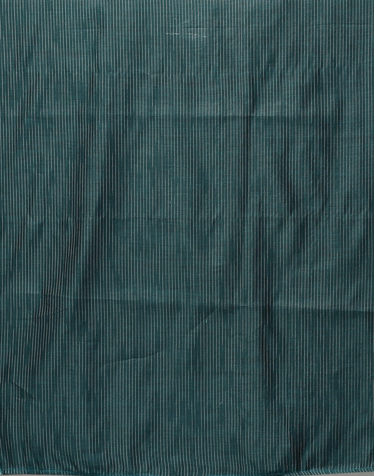 Dark Teal Cotton Saree | SLV2363S584