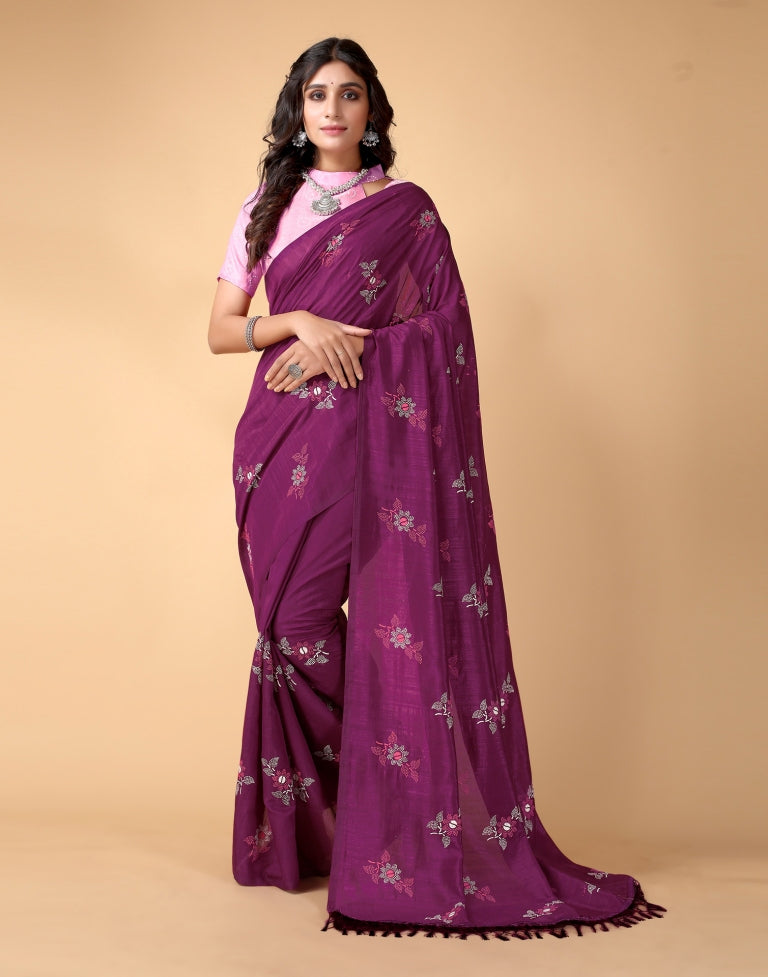 Wine Silk Saree | SLV2367S248