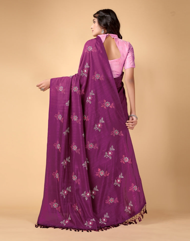 Wine Silk Saree | SLV2367S248