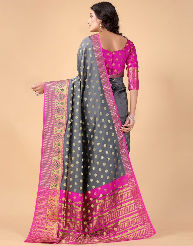 Grey Banarasi Silk Saree | SLV2372S141
