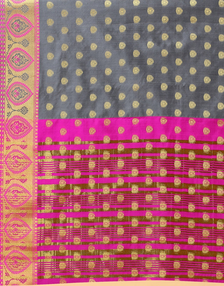 Grey Banarasi Silk Saree | SLV2372S141