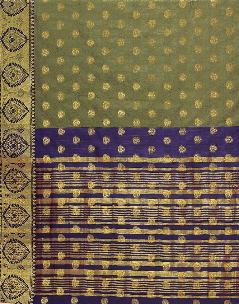 Olive Green Banarasi Silk Saree | SLV2372S146