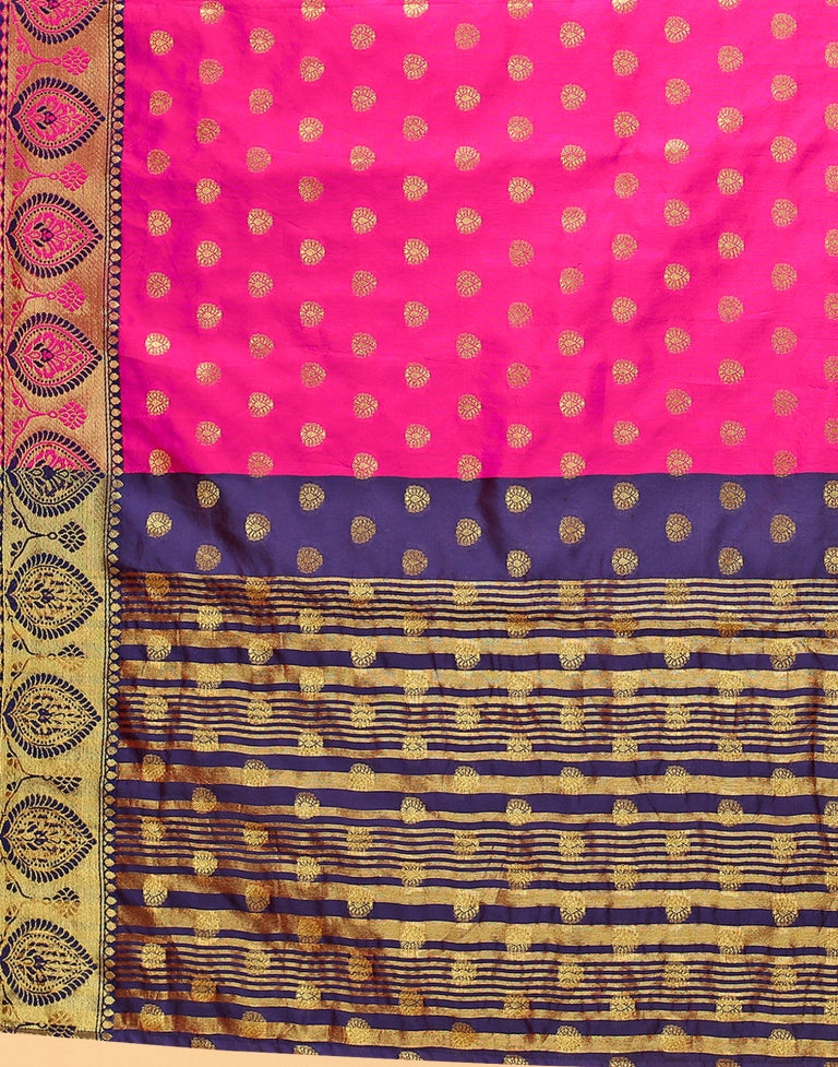 Hot Pink Banarasi Silk Saree | SLV2372S149