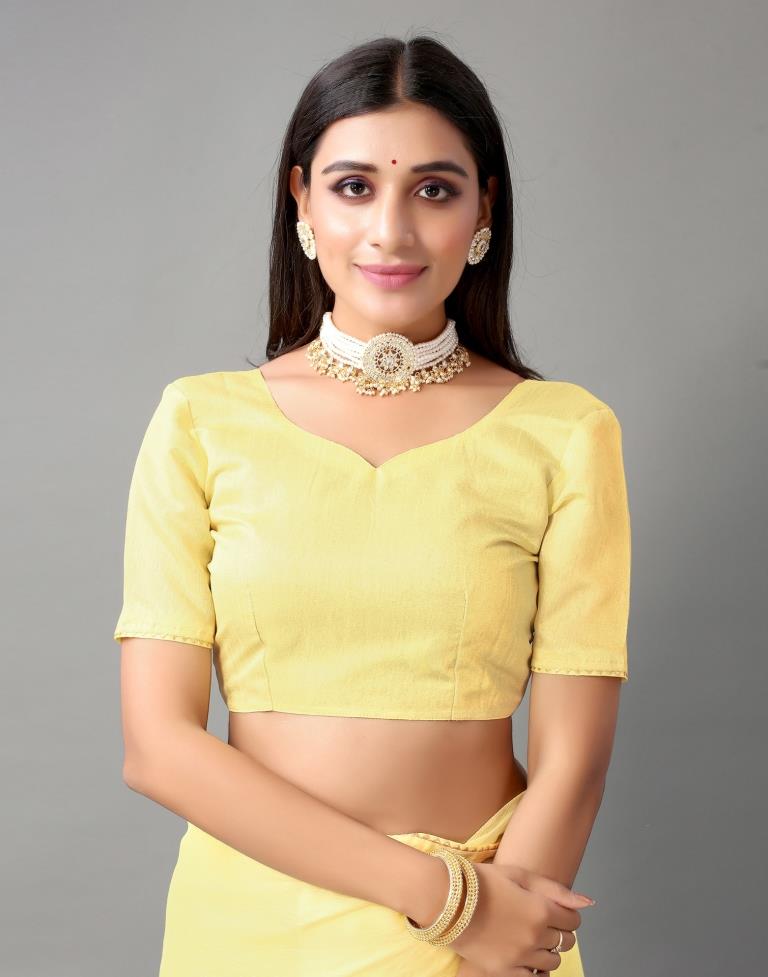 Light Yellow Chiffon Saree