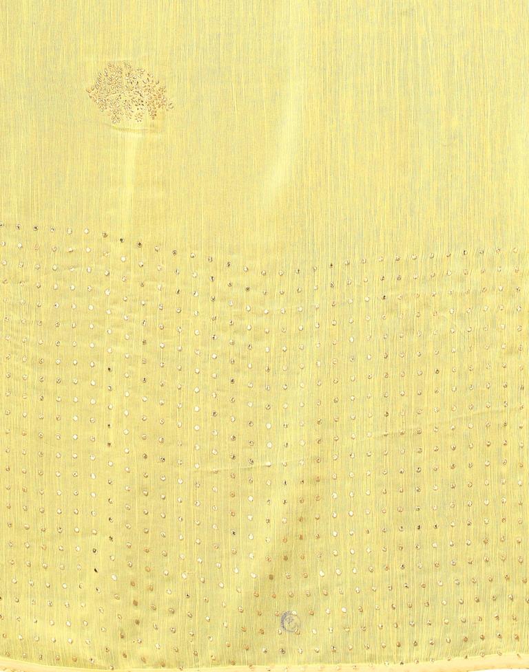 Light Yellow Chiffon Saree