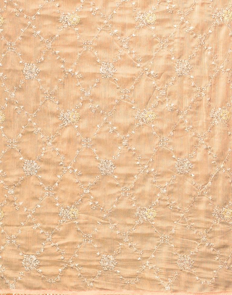 Peach Chiffon Saree