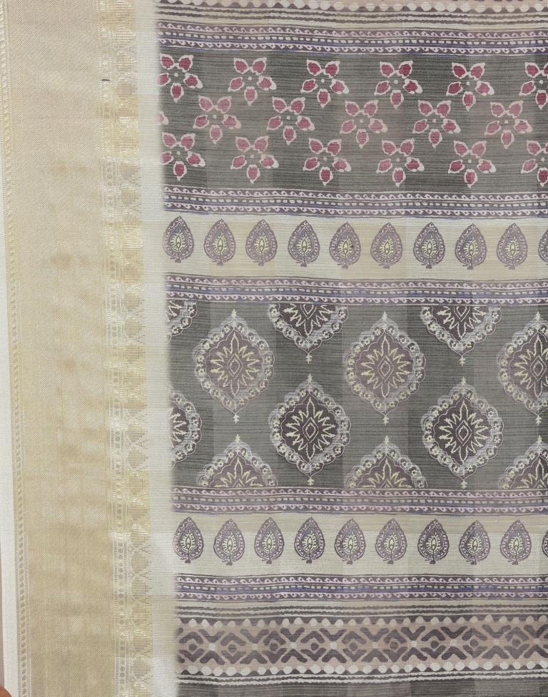 Light Olive Viscose Saree