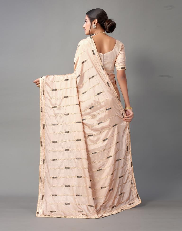 Rose Golden Chinon Saree