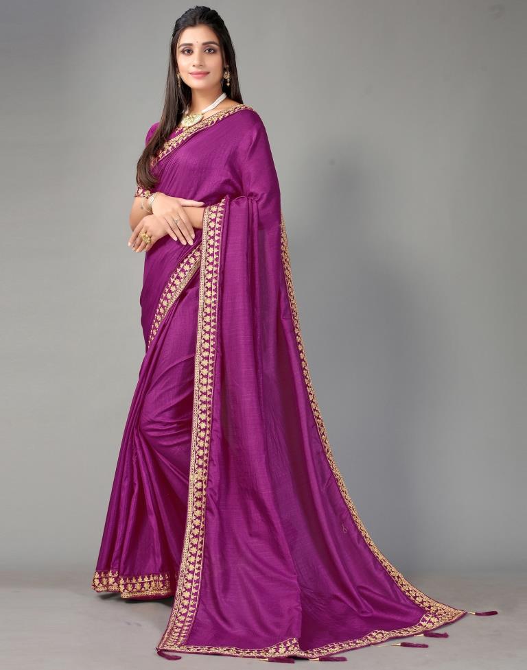 Purple Silk Saree