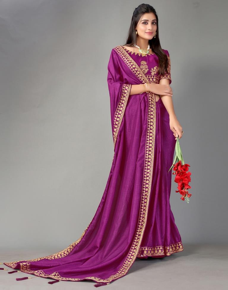 Purple Silk Saree