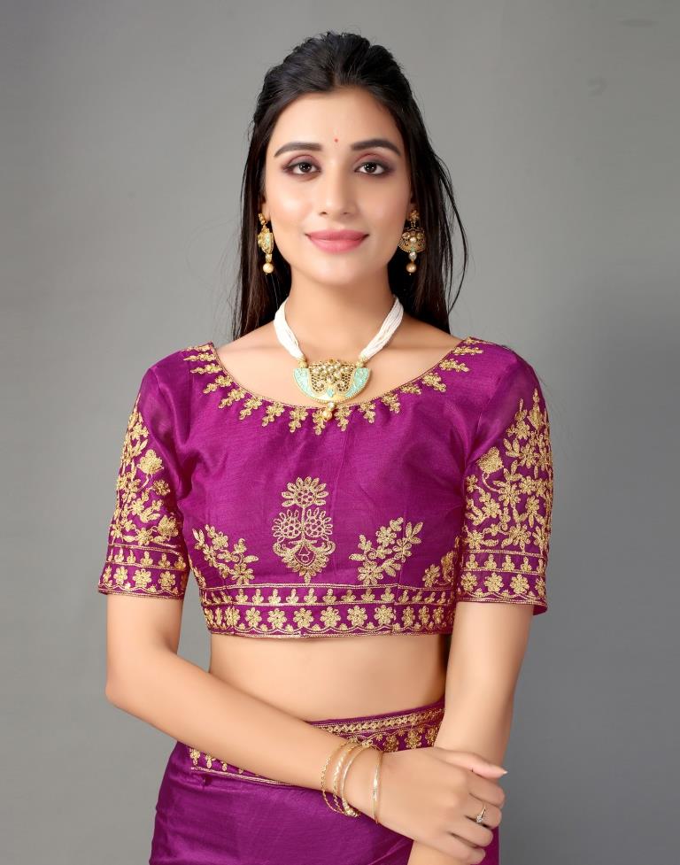 Purple Silk Saree