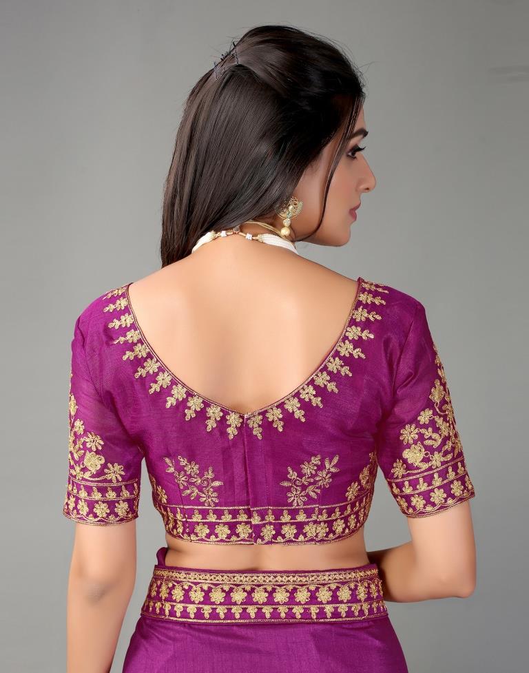 Purple Silk Saree