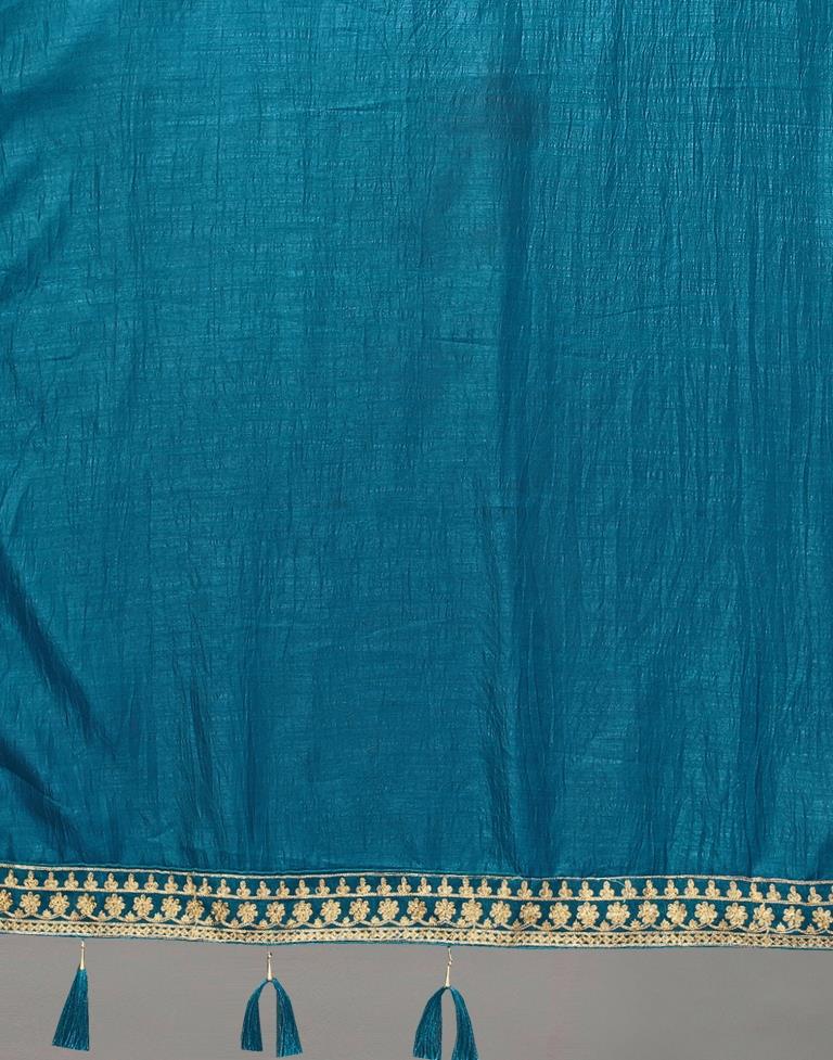 Teal Blue Silk Saree