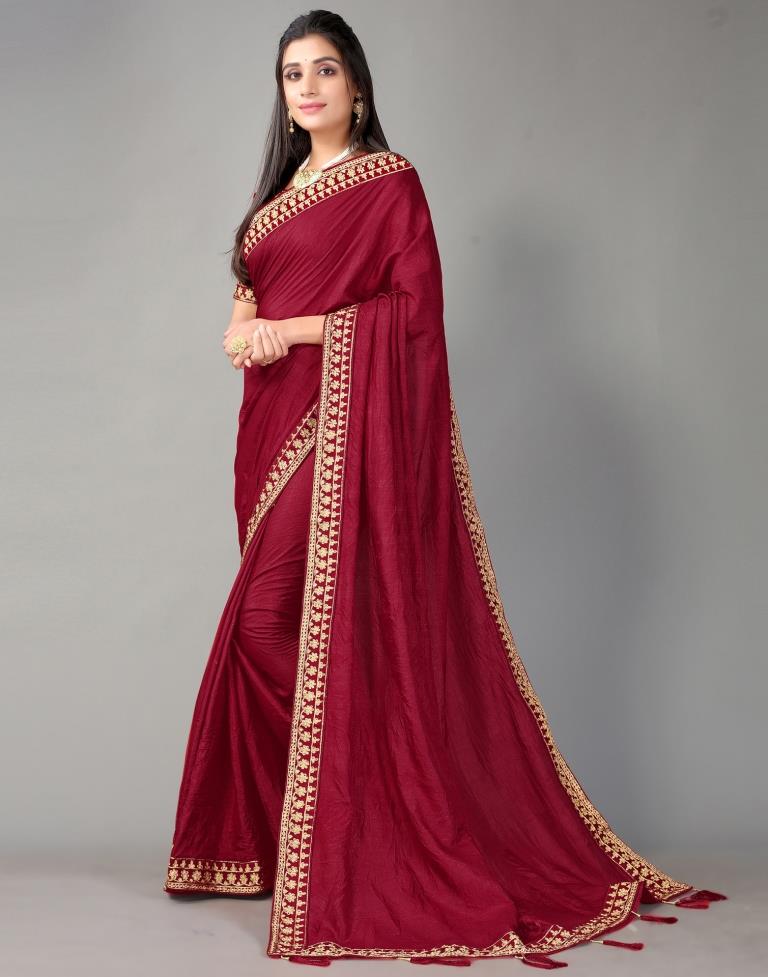 Maroon Silk Saree