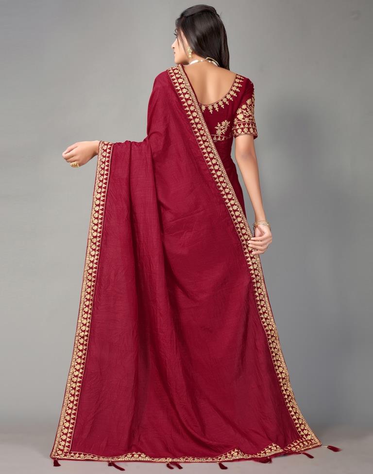 Maroon Silk Saree