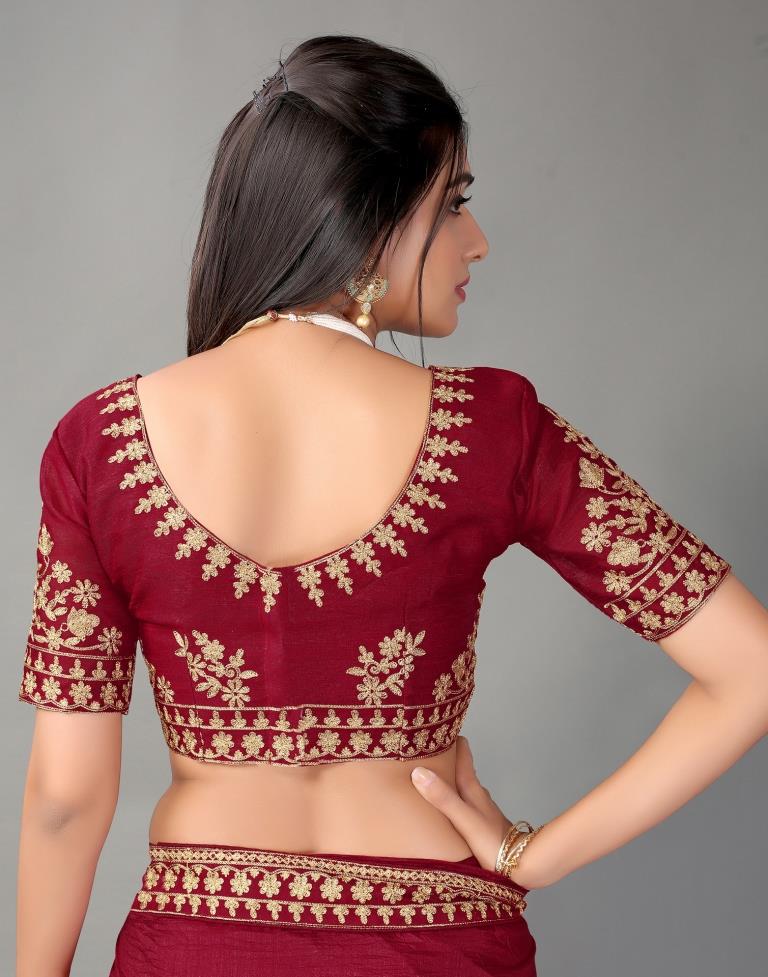 Maroon Silk Saree