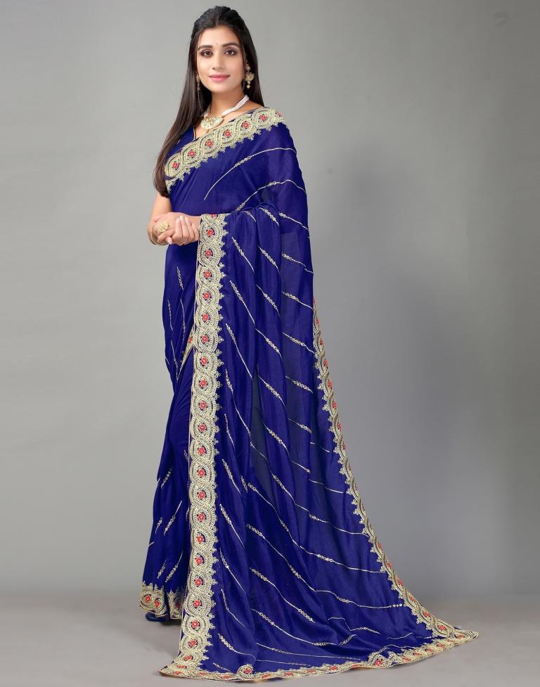 Royal Blue Silk Saree