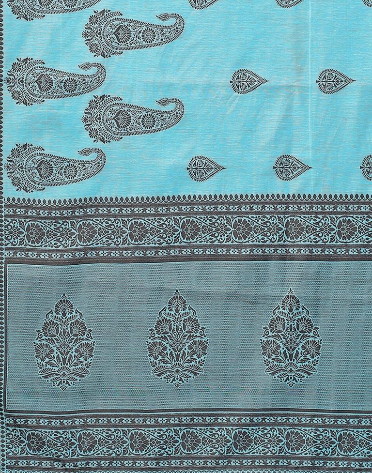 Sky Blue Cotton Saree