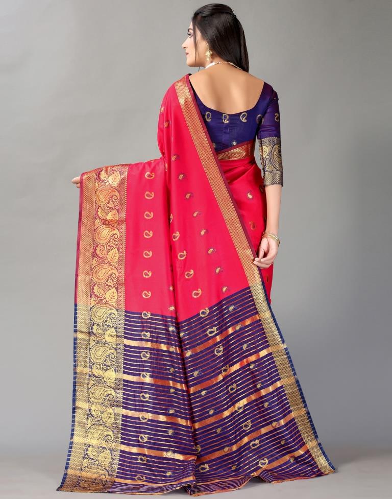 Cherry Red Silk Saree