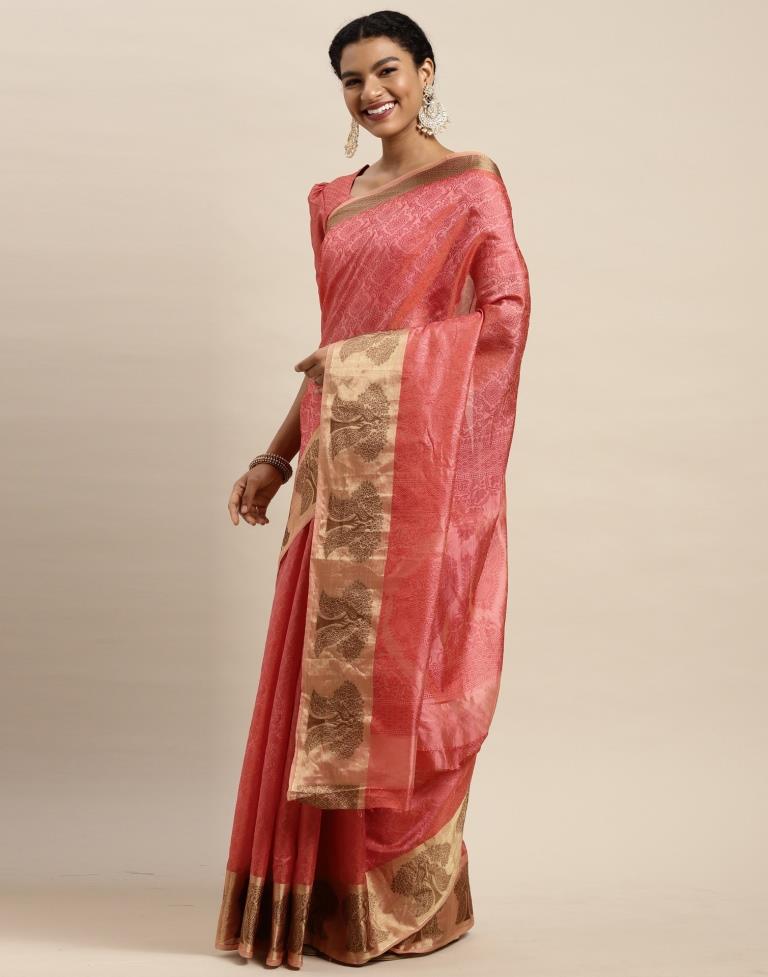 Rose Pink Organza Saree