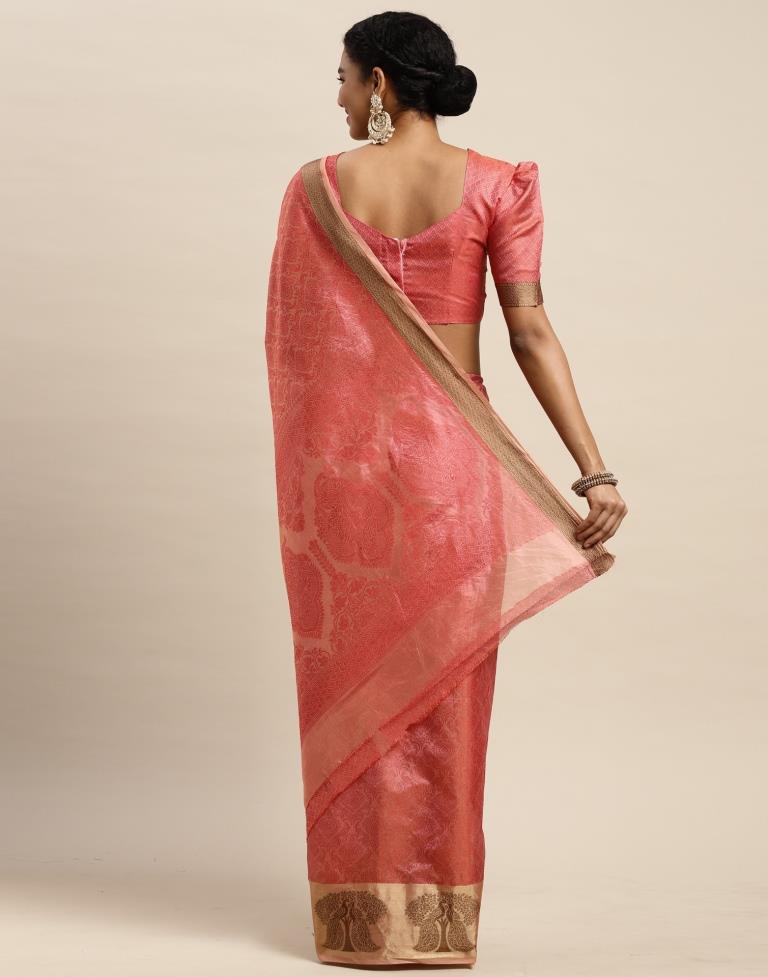 Rose Pink Organza Saree