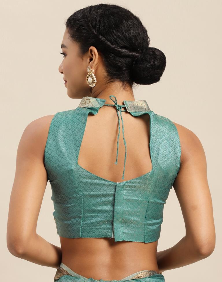 Aqua Green Organza Saree