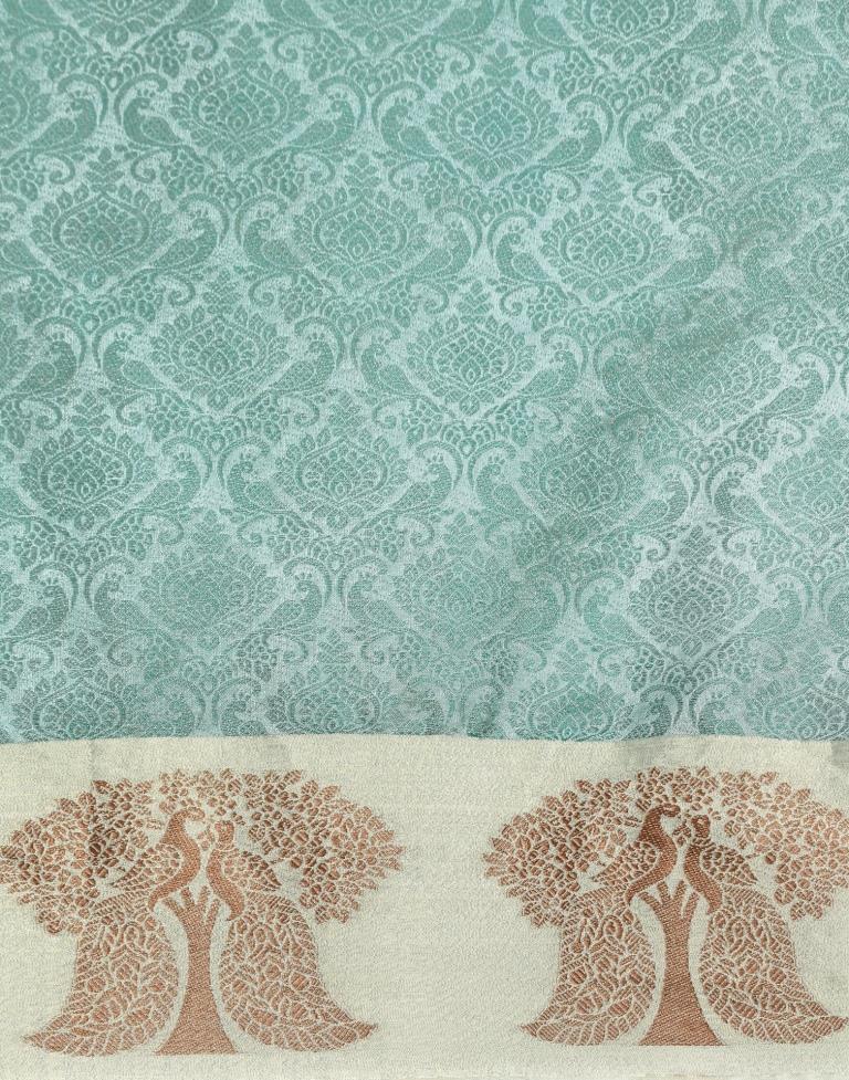 Aqua Green Organza Saree