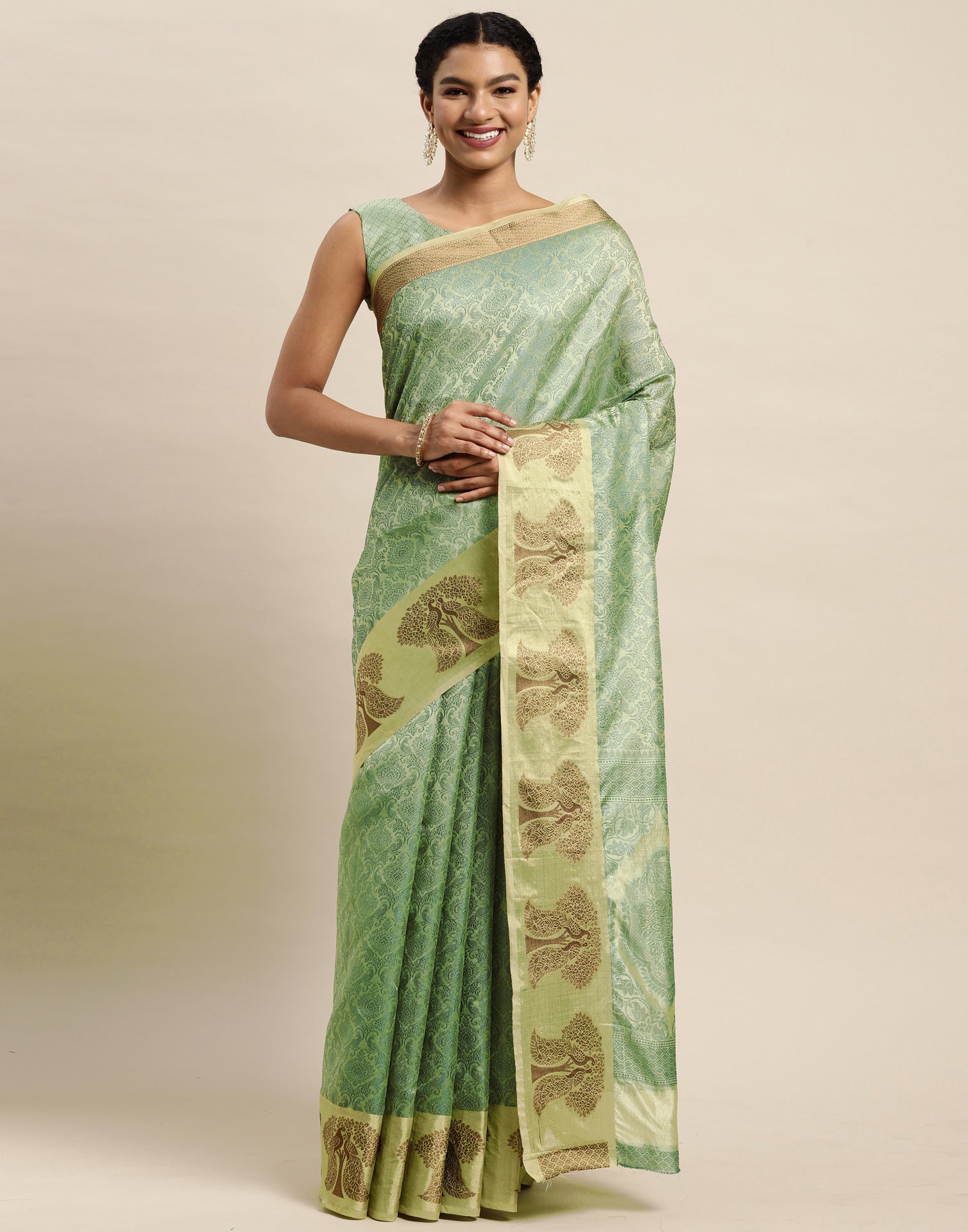 Pista Green Organza Saree