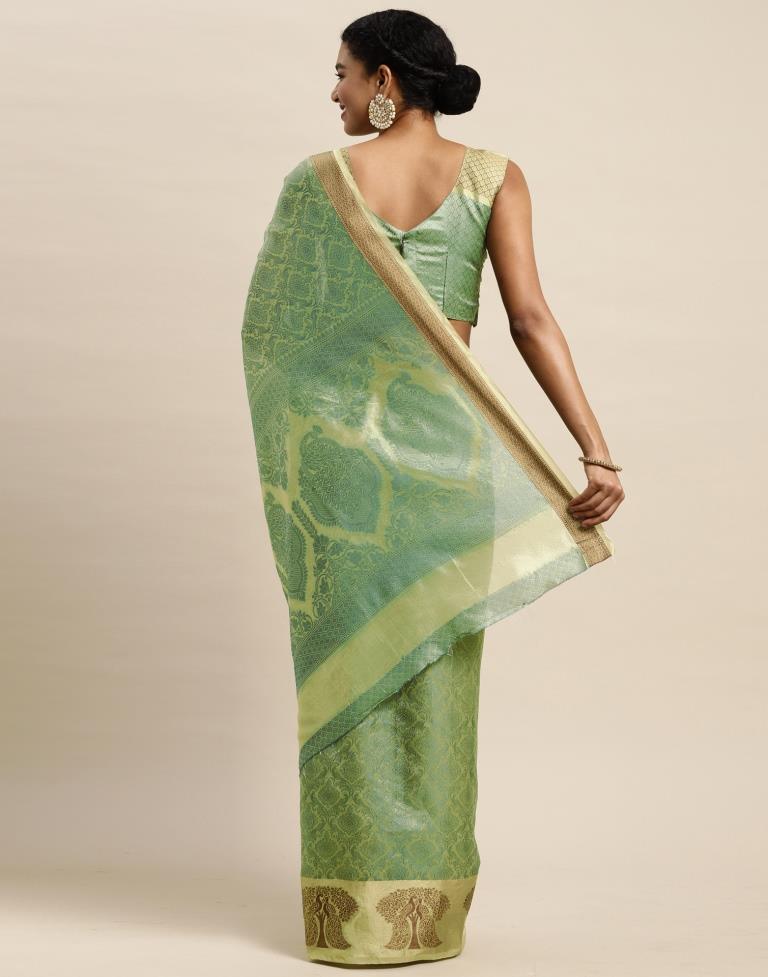 Pista Green Organza Saree