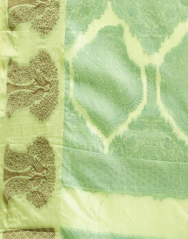Pista Green Organza Saree